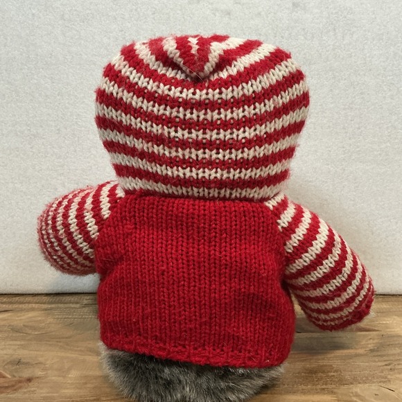 Dillard's USA Plush Stuffed Gray Bear Patriotic Flag Red Sweater Hoodie 16" - Picture 4 of 4